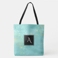 *~* Golden Glitter Turquoise Blue Stylish Shabby