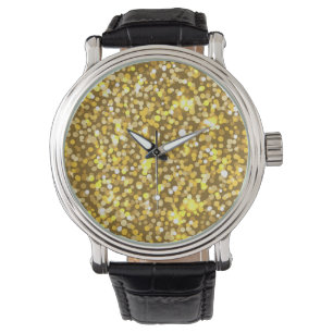 Golden glitter watch