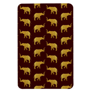 Golden Glittering Elephants Magnet