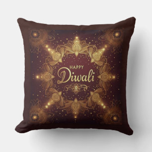 Golden Glow Diwali  Cushion