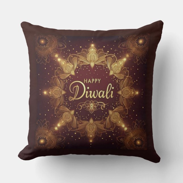 Golden Glow Diwali  Cushion (Front)