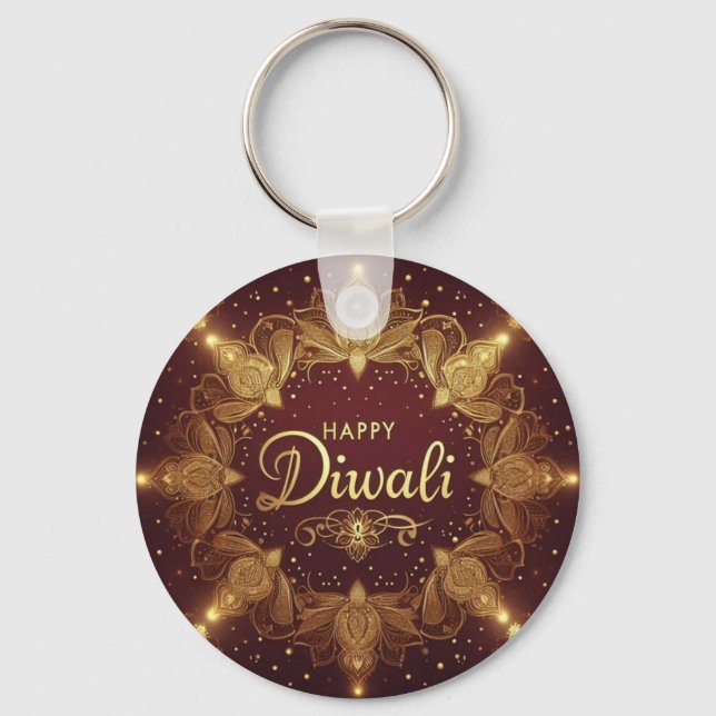 Golden Glow Diwali  Key Ring (Front)