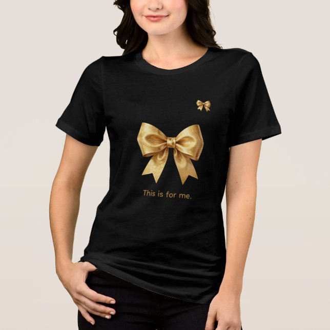Golden Glow Festive Bow Tri-Blend Shirt (Front)