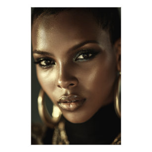 Golden Glow Melanin Fierce Portrait Photo Print