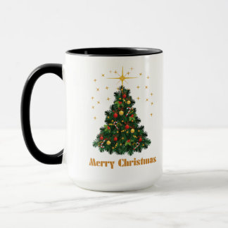 "Golden Glow: Merry Christmas Elegance Mug" Mug