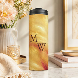Golden Glow Monogram Thermal Tumbler