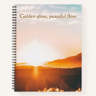 Golden Glow Peaceful Flow Serene Landscape  Notebook