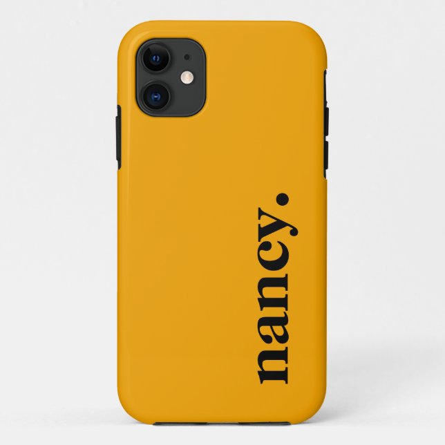 Golden Glow Solid Colour Elegant Name  Case-Mate iPhone Case (Back)