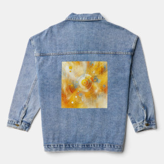 Golden Glow - Sun-Inspired Abstract Denim Jacket