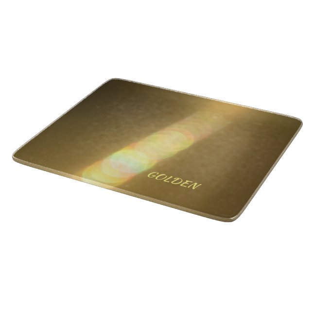 Golden Glowing Bronze Customisable Glass Cutting Board (Corner)