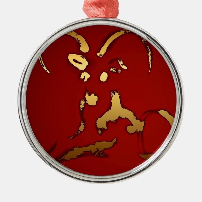 Golden Goat 2015 - Chinese and Vietnamese New Year Metal Ornament (Front)