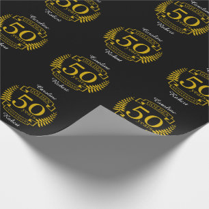 GOLDEN Golden 50 Years Wedding Anniversary 50 all Wrapping Paper