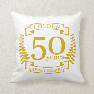 GOLDEN Golden 50 Years Wedding Anniversary 50 Cushion