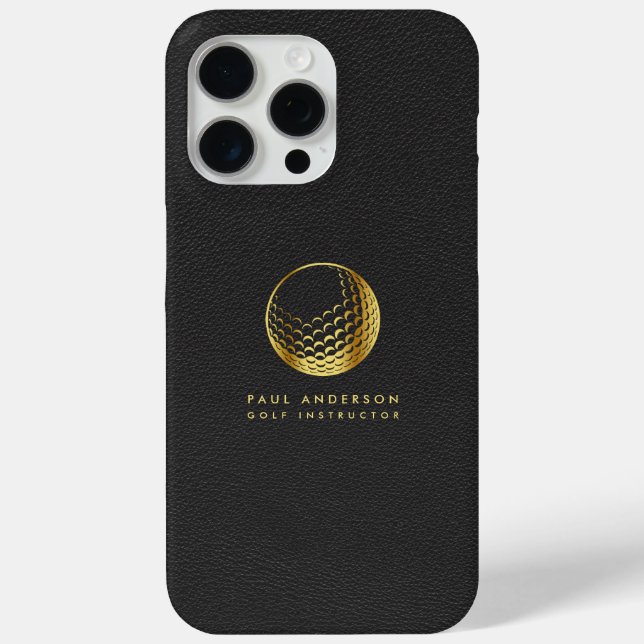Golden Golf Ball Logo Elegant Golfer Monogram Case-Mate iPhone Case