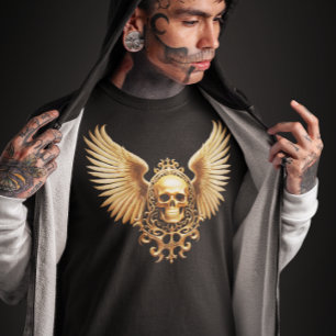 Golden Gothic Skull Sigil of Ascension T-Shirt
