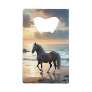 Golden Grace: A Palomino Horse on the Sunset Shore