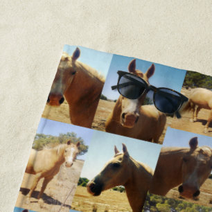 **"Golden Grace: A Palomino Photo Collage"** Beach Towel