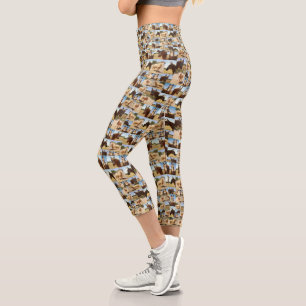 **"Golden Grace: A Palomino Photo Collage"** Capri Leggings
