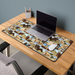 **"Golden Grace: A Palomino Photo Collage"** Desk Mat