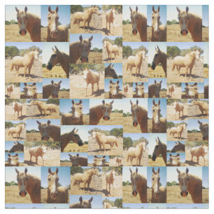 **"Golden Grace: A Palomino Photo Collage"** Fabric