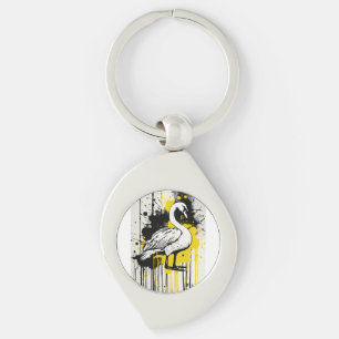 Golden Grace in Monochrome Key Ring