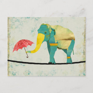 Golden Graceful Elephant Postcard
