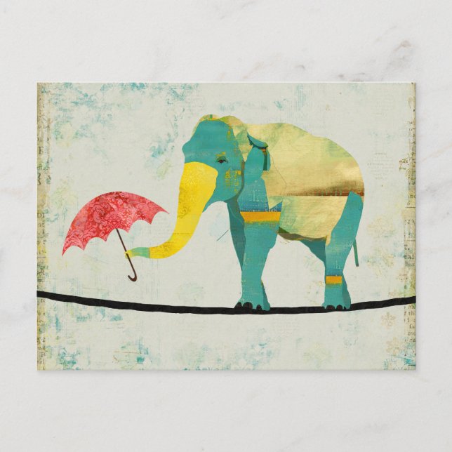 Golden Graceful Elephant Postcard (Front)