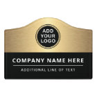 Golden gradient black add logo business wall