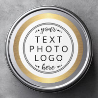 Golden gradient border custom logo photo text