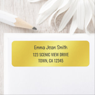 Golden Gradient Chic Modern Elegant Glamourous Gol Return Address Label