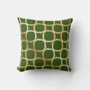 golden gradient on the green background cushion