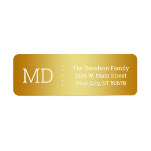 Golden Gradient surface Texture Return Address Label