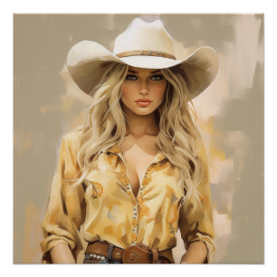 Golden Grains:  Cowgirl Wall Art