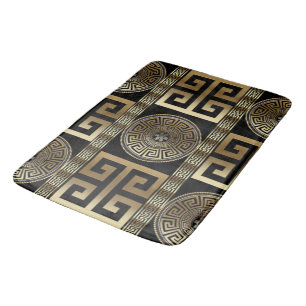 Golden Greek Key  Bath Mat