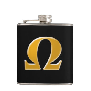 Golden Greek Omega - Symbol of Resistance Hip Flask
