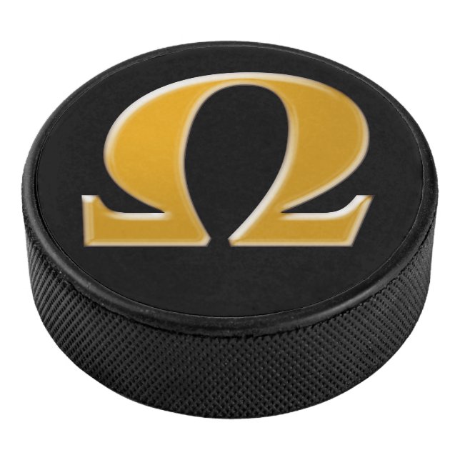 Golden Greek Omega - Symbol of Resistance Hockey Puck (3/4)