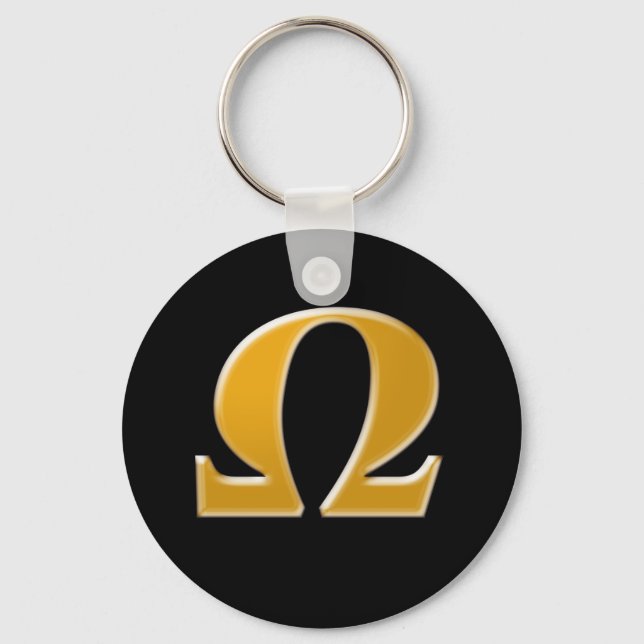 Golden Greek Omega - Symbol of Resistance Key Ring (Front)