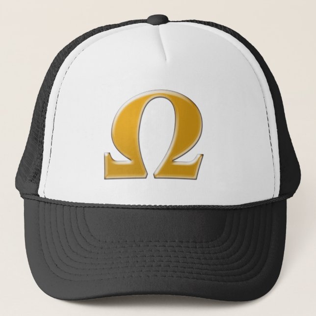 Golden Greek Omega - Symbol of Resistance Trucker Hat (Front)