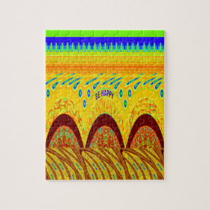 Golden green African Traditional Colour Jigsaw Puzzle