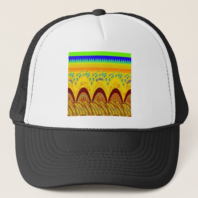 Golden green African Traditional Colour Trucker Hat (Front)