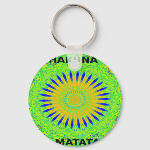 Golden Green African Traditional Fabric Colours Key Ring