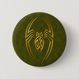 Golden Green Iron Spider 6 Cm Round Badge