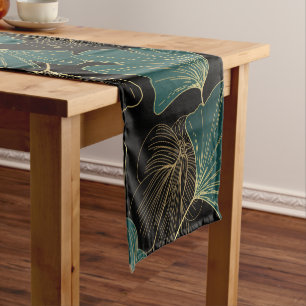 Golden green leaves Short Table Runner