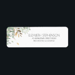 Golden Greenery Elegant Return Address Label<br><div class="desc">Greenery and eucalyptus gold foliage wedding address labels</div>
