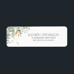 Golden Greenery Elegant Return Address Label<br><div class="desc">Greenery and eucalyptus gold foliage wedding address labels</div>
