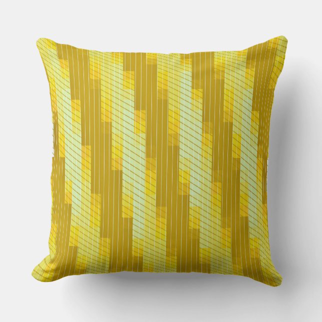 Golden Grid Abstract  Cushion (Front)