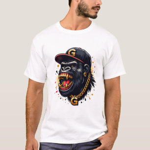 Golden Grin Gorilla – Bold & Royal  T-Shirt