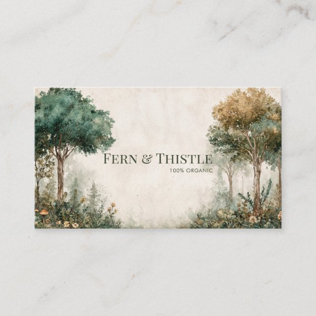 Golden Grove Vintage Greenery Business Card (Front)
