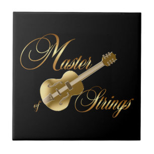 Golden guitar ceramic tile