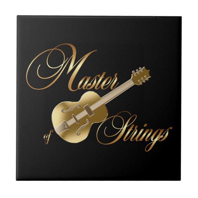 Golden guitar ceramic tile (Front)